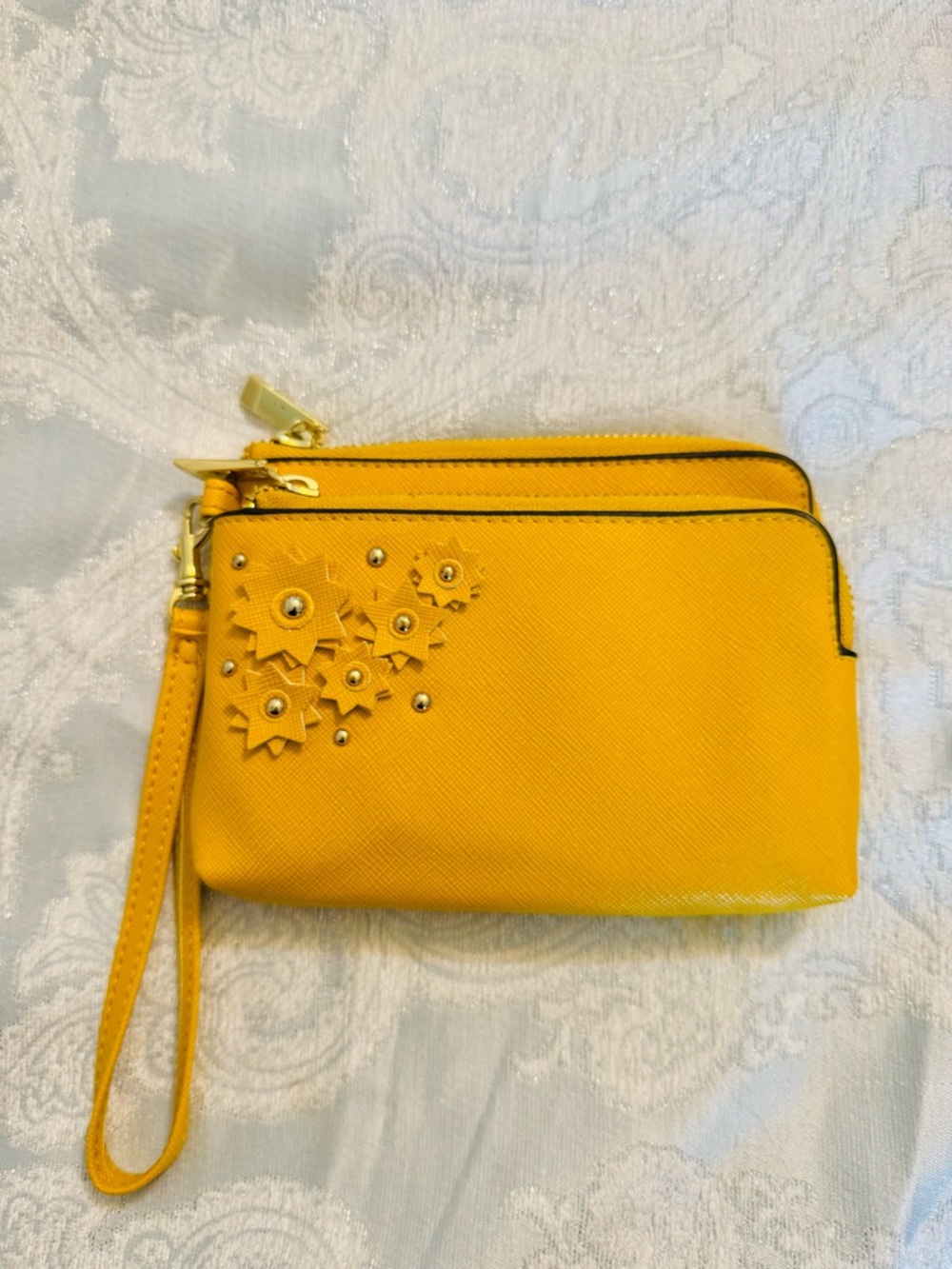 a new day Yellow Floral Studded Wristlet Clutch - Picture 3 of 5